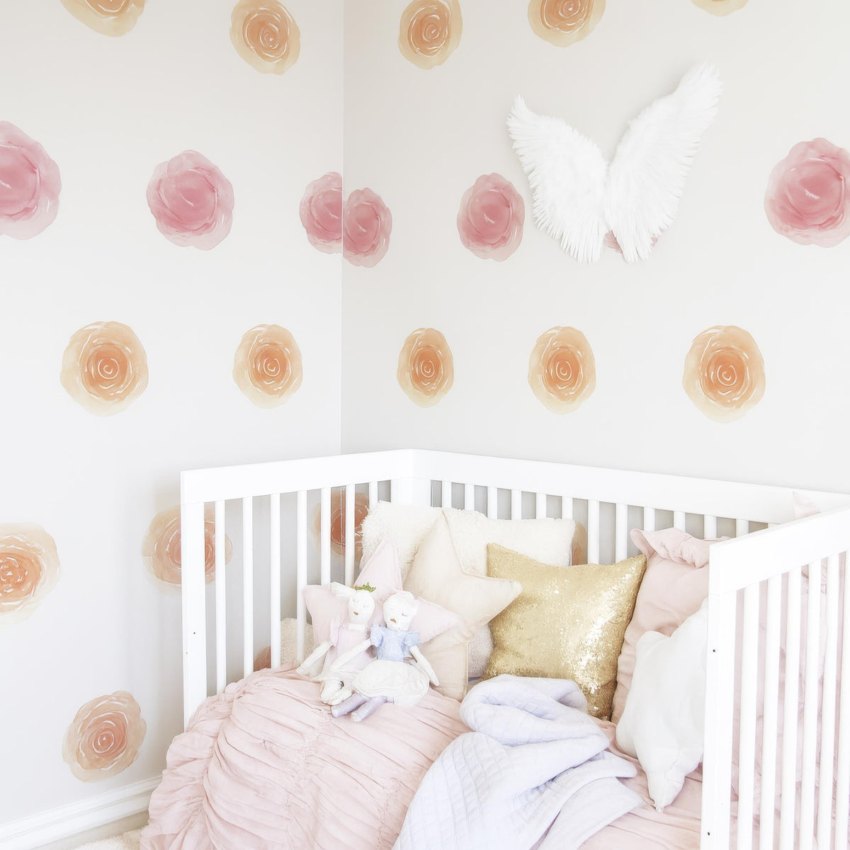 Watercolor Peony Wall Decals decal sheet flat-lay