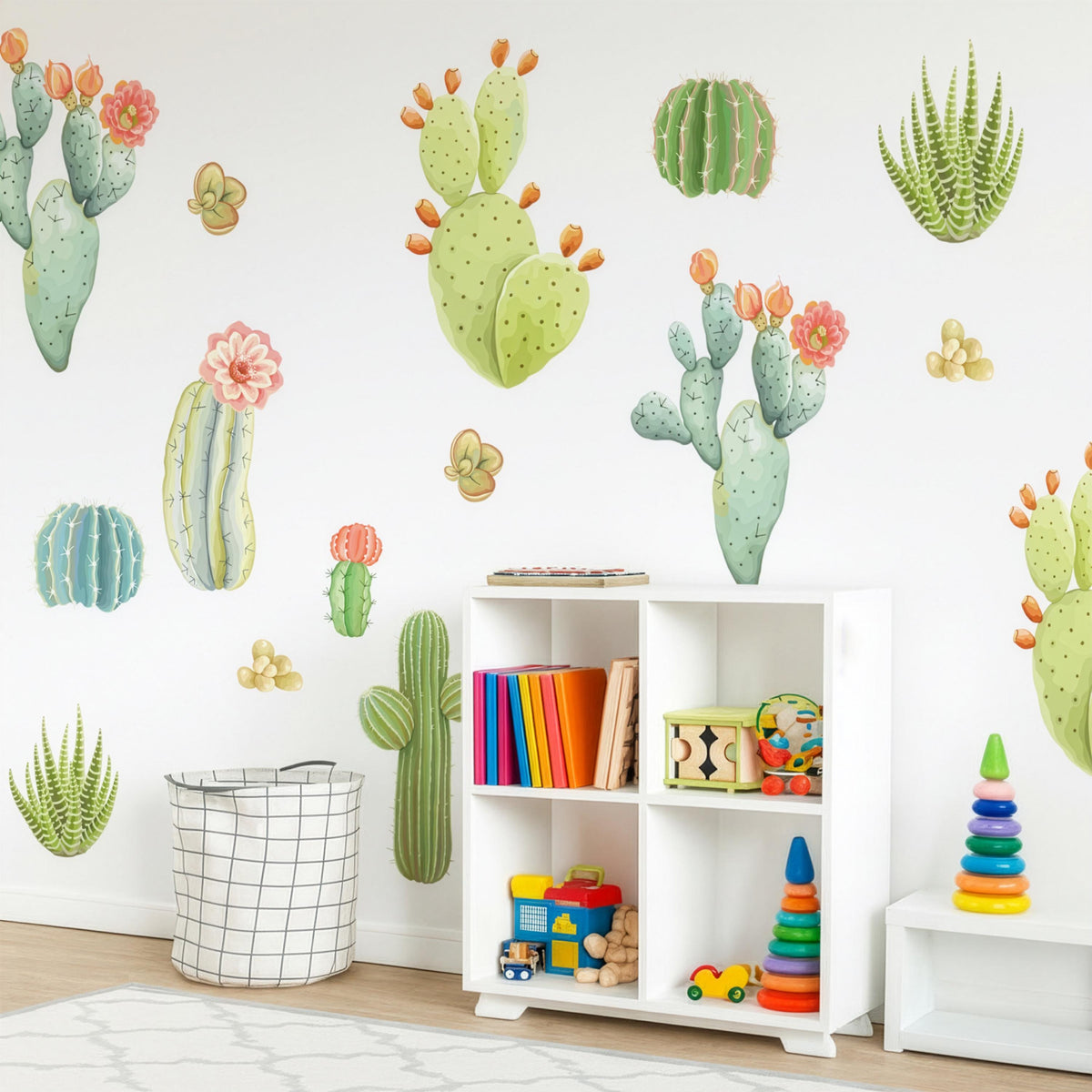 Cactus Wall Decals styled in a room setting