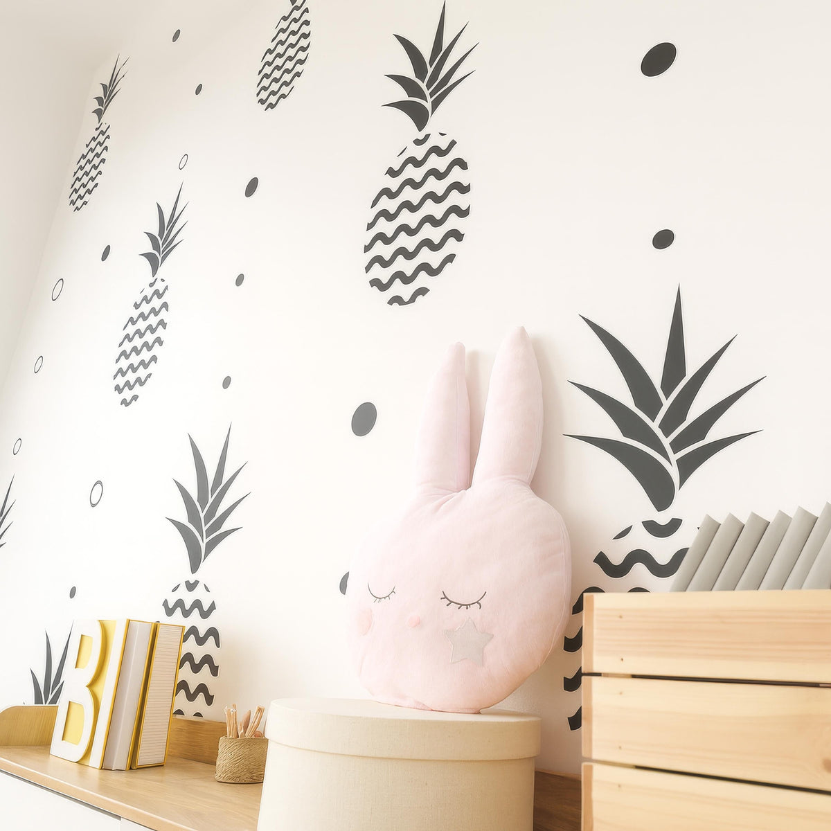 Pineapple Wall Decals shown in a home interior