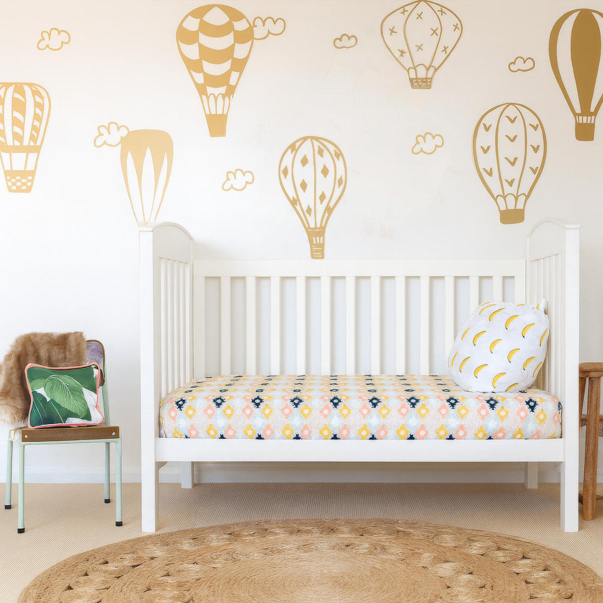 Hot Air Balloon Wall Decals styled in a room setting