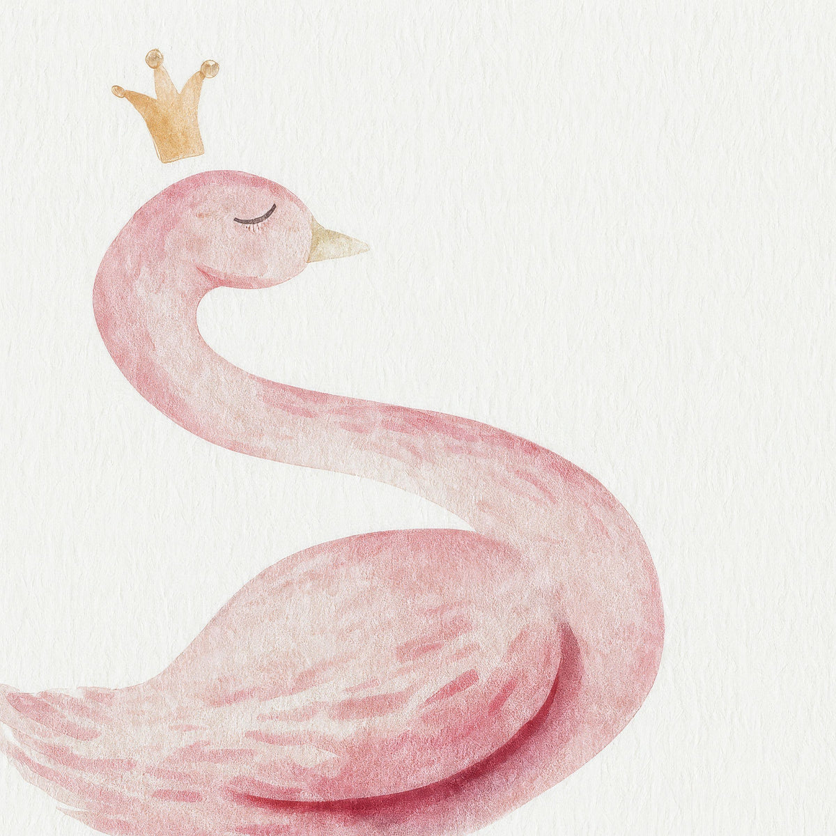 Pink Swan Wall Decals displayed in a styled space