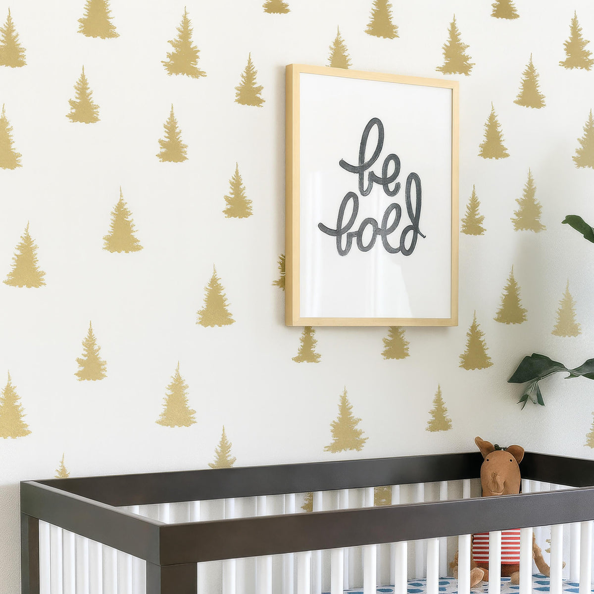 Pine Tree Wall Decals styled in a room setting