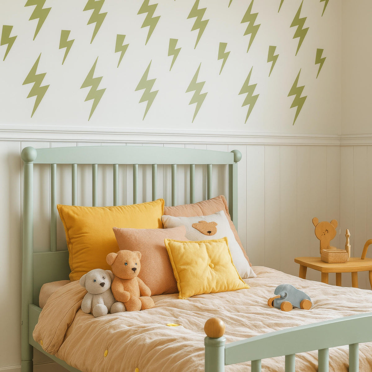 Lightning Bolt Wall Decals Set (32 pcs) shown in a home interior