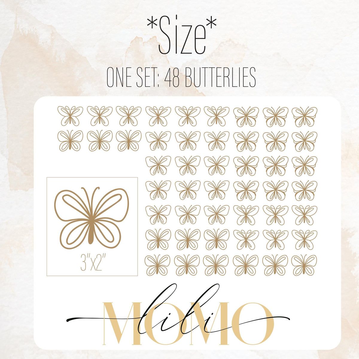 Close-up detail of butterfly wall decals set matte vinyl finish