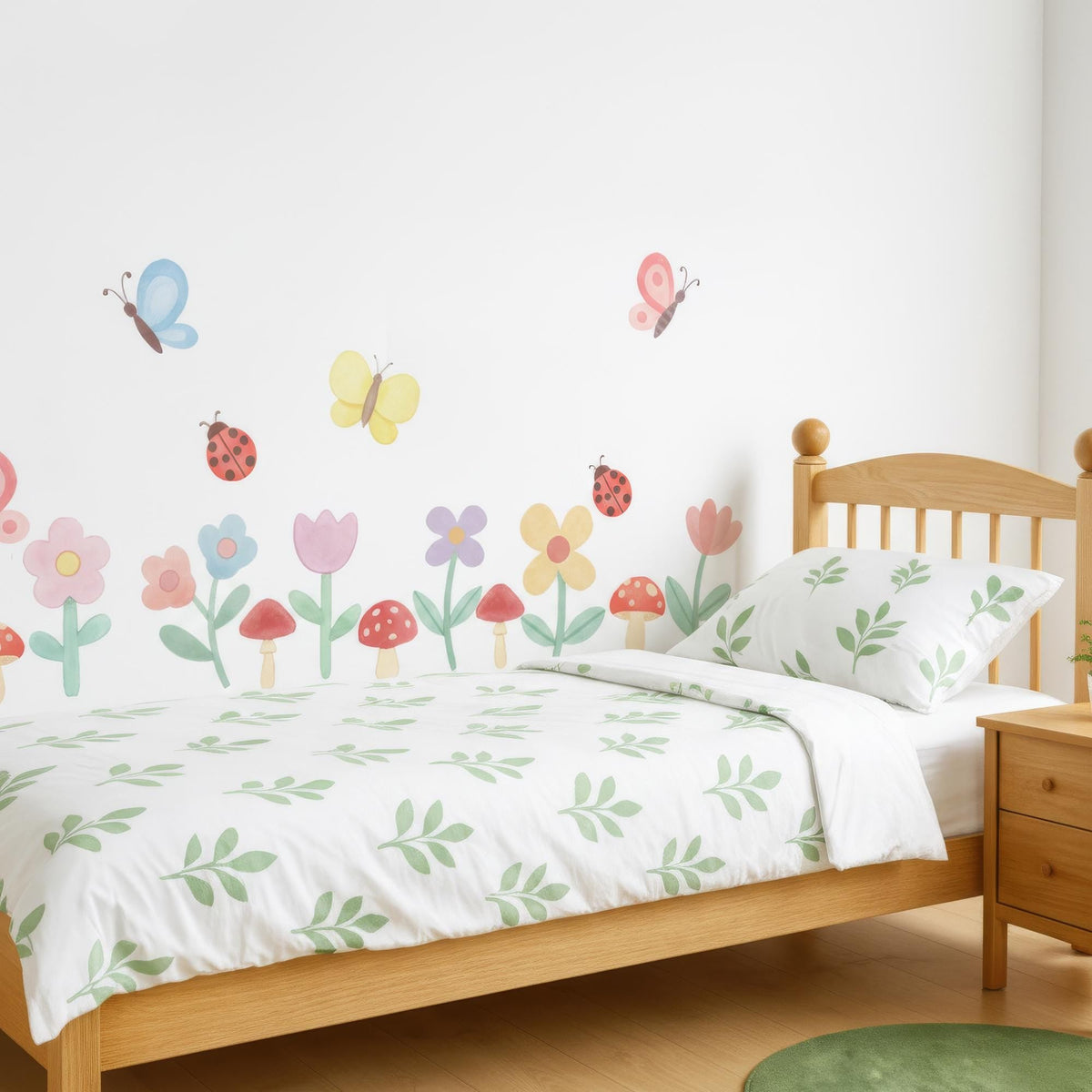 Woodland Garden Wall Decals Set styled in a room setting