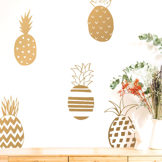 Pineapple Wall Decals Set of installed on a styled nursery wall