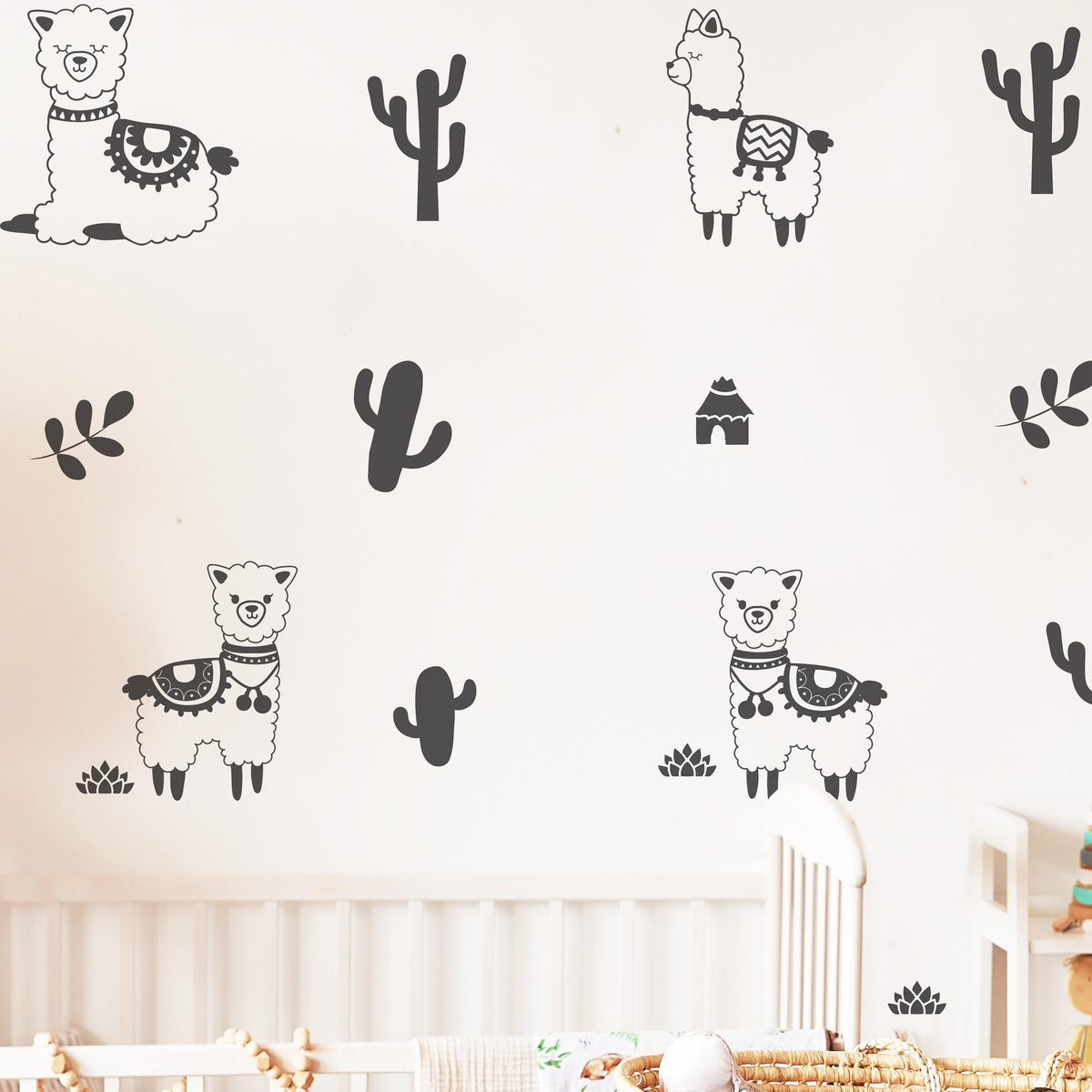 Llama Wall Decal Set shown in a home interior