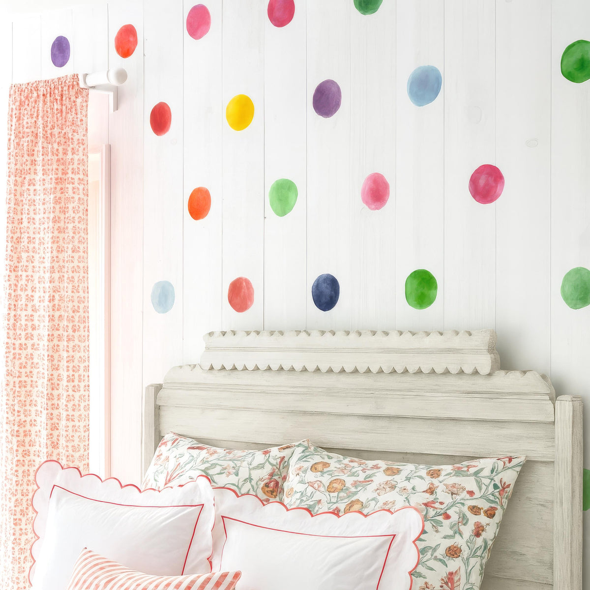 Watercolor Polka Dot Wall Decals decal sheet flat-lay