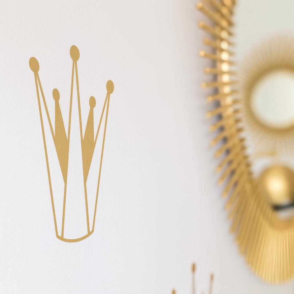 Crown Wall Decals Set (32 or 64) arranged on a feature wall