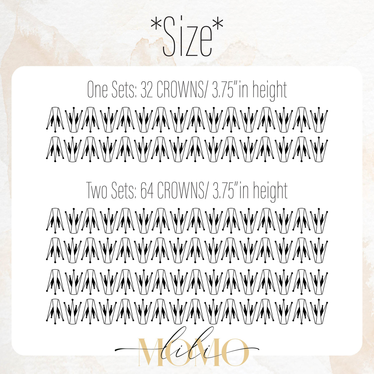 Close-up detail of crown wall decals set (32 or 64) matte vinyl finish