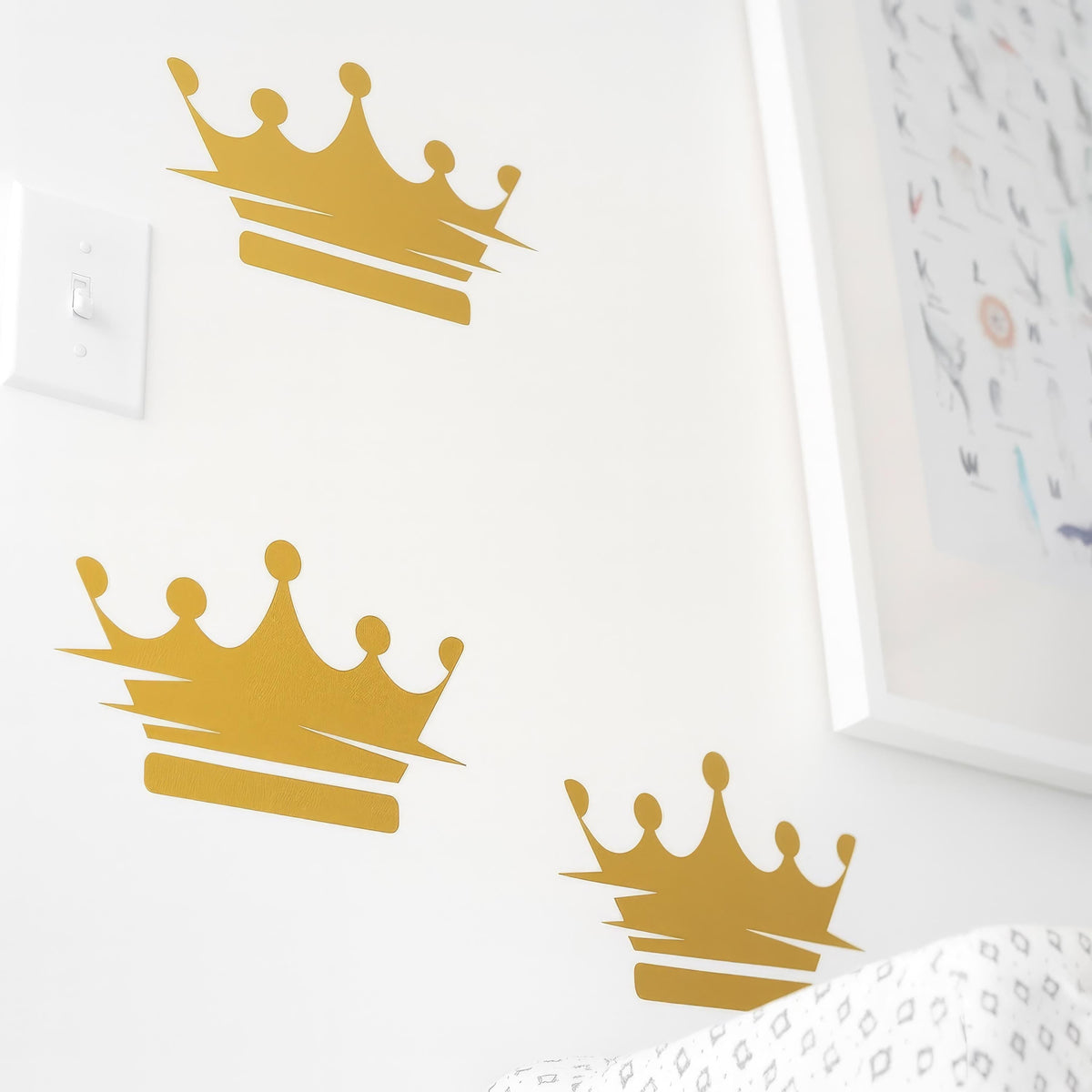 King & Prince Crown Wall Decals (32 or 64) shown in a home interior