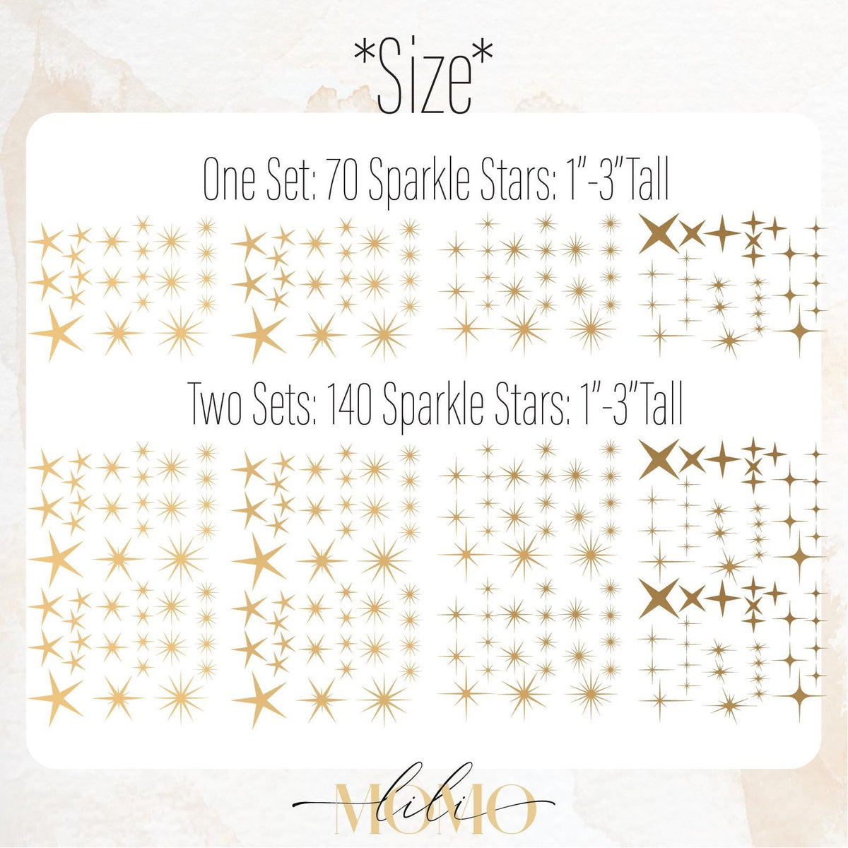 Close-up detail of sparkle star wall decals matte vinyl finish