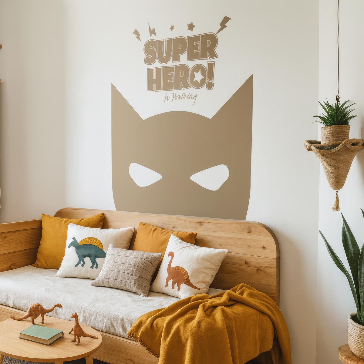 Superhero Wall Decal shown in a home interior