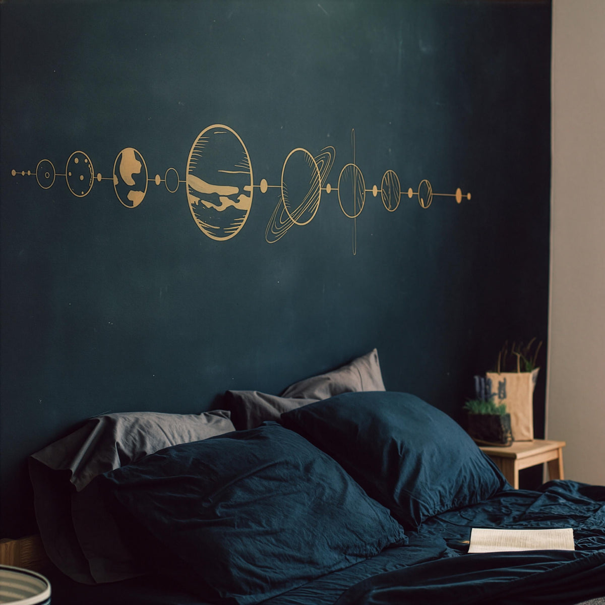 Solar System Wall Decal shown in a home interior