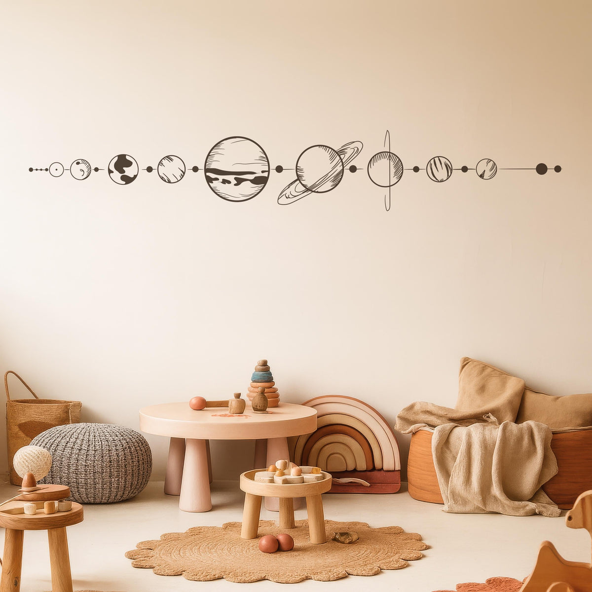 Solar System Wall Decal size reference on a wall