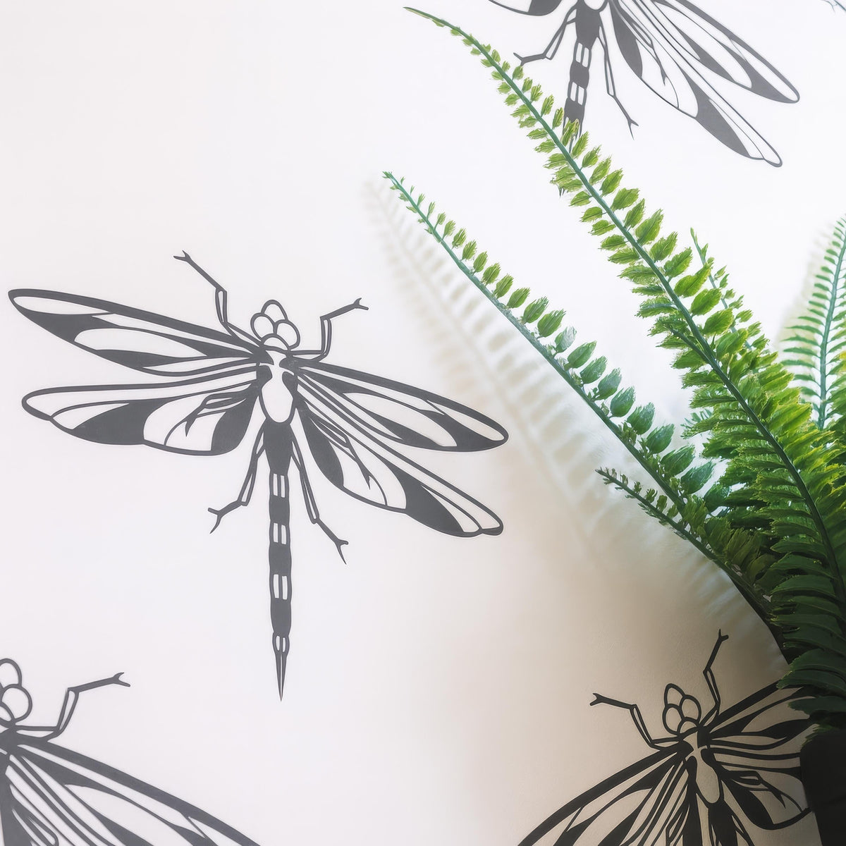 Dragonfly Wall Decals (24 or 48) displayed in a styled space