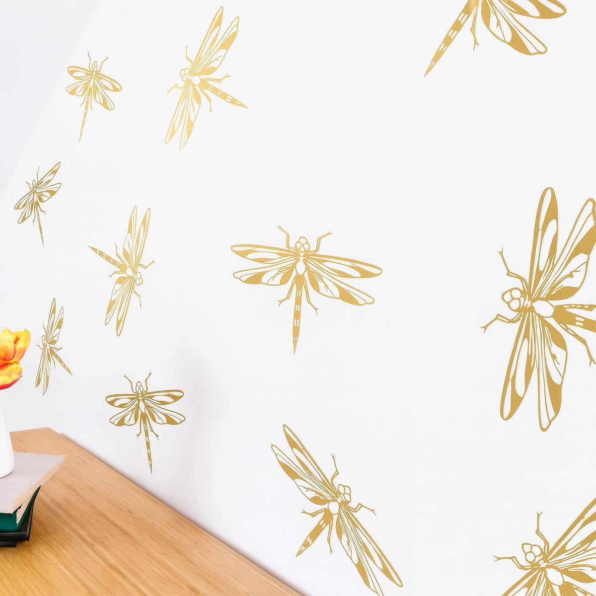 Dragonfly Wall Decals (24 or 48) styled in a room setting