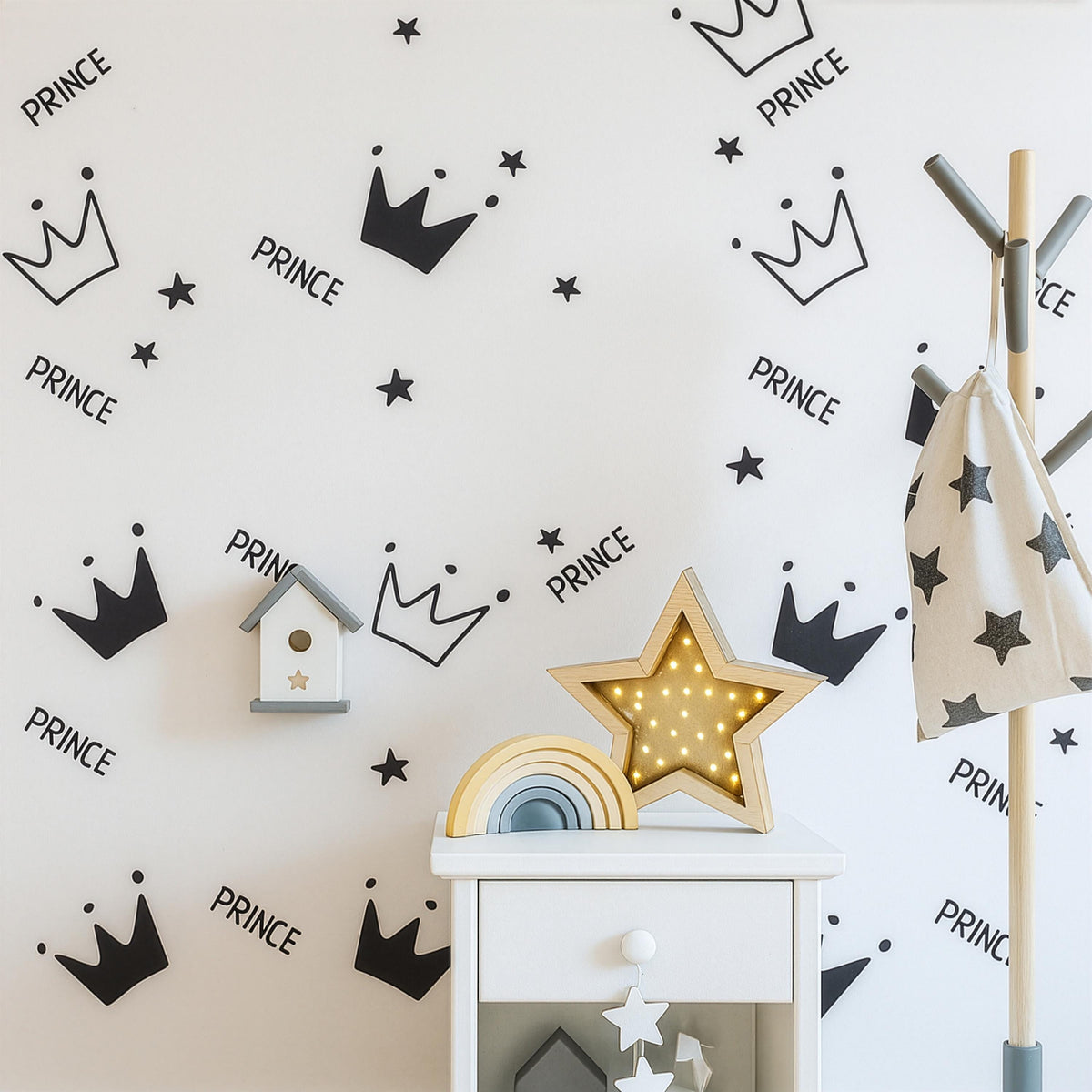 Prince Crown Wall Decals Set shown in a home interior