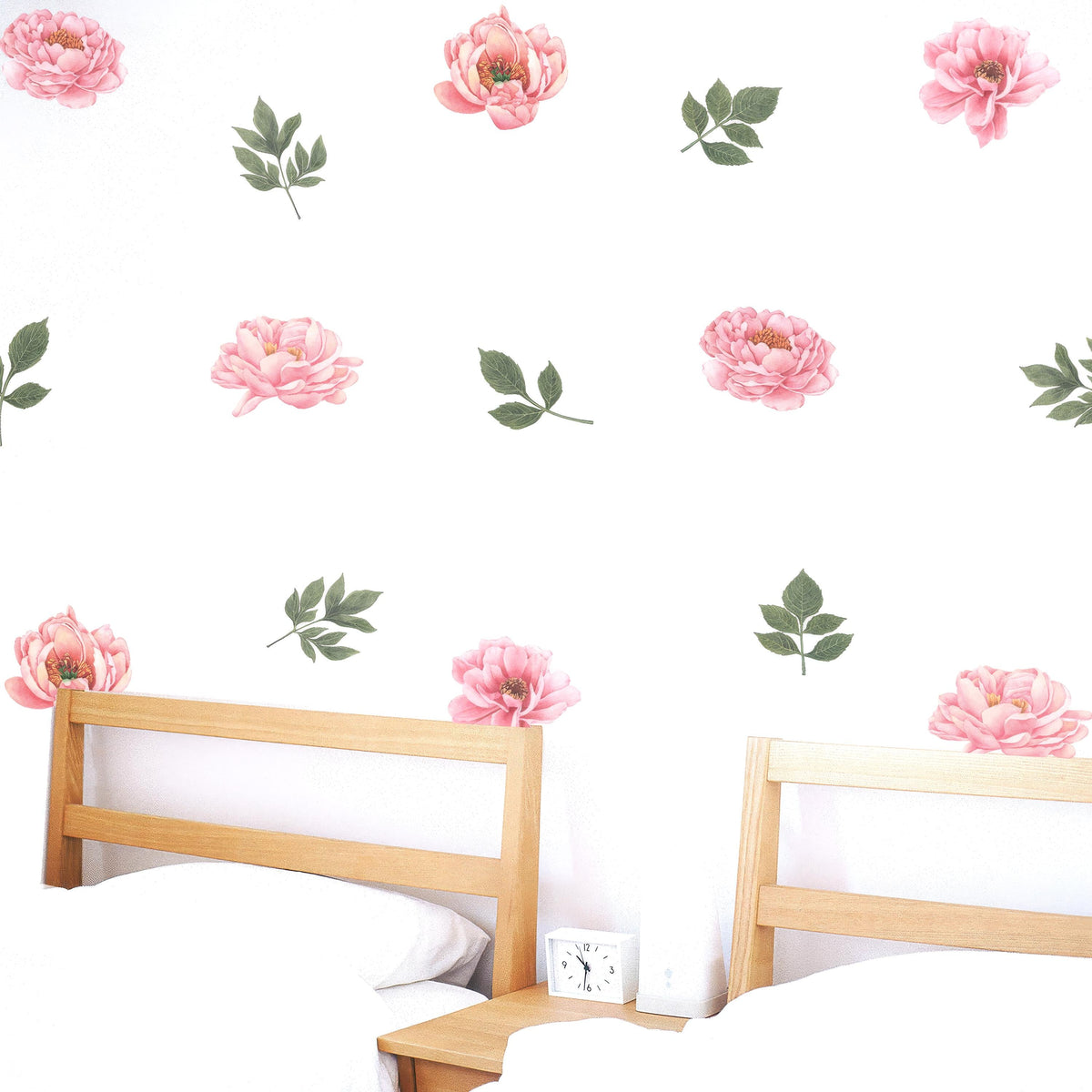 Pink Peony Wall Decals decal sheet flat-lay