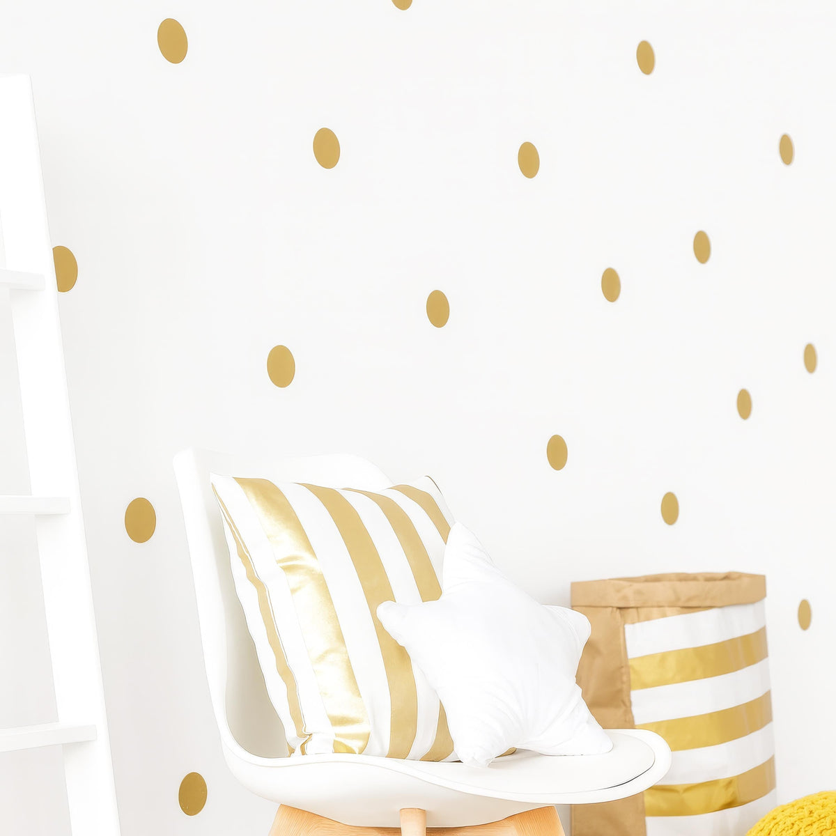 2” Polka Dot Wall Decals (60 or 120) shown in a home interior