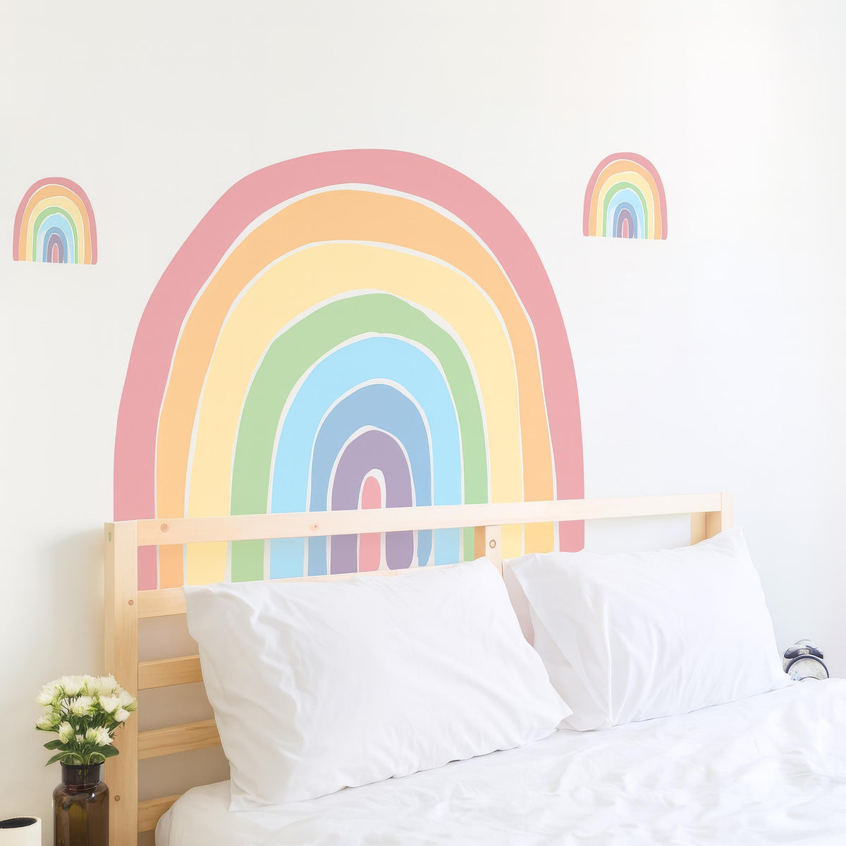 Large Rainbow Wall Decal shown in a home interior