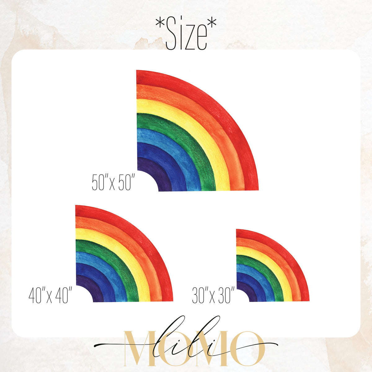 Close-up detail of corner rainbow wall decal matte vinyl finish