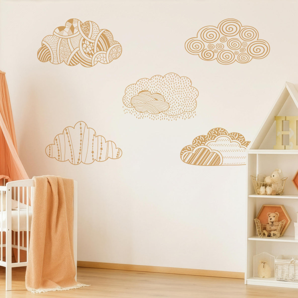 Cloud Wall Decals Set decal sheet flat-lay