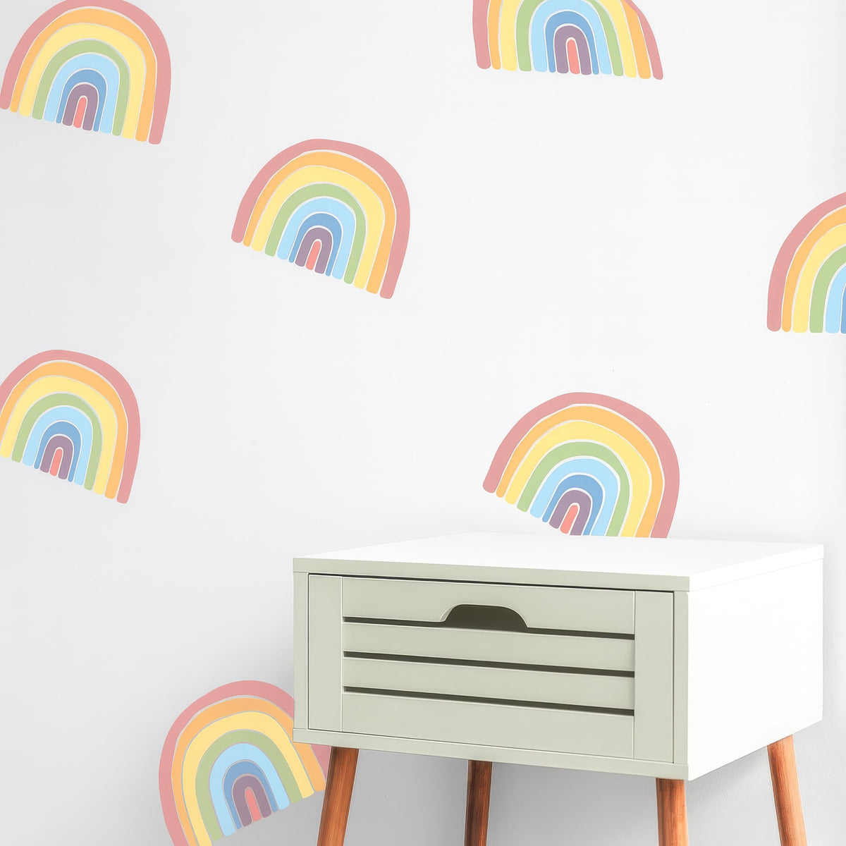 Rainbow Wall Decals shown in a home interior