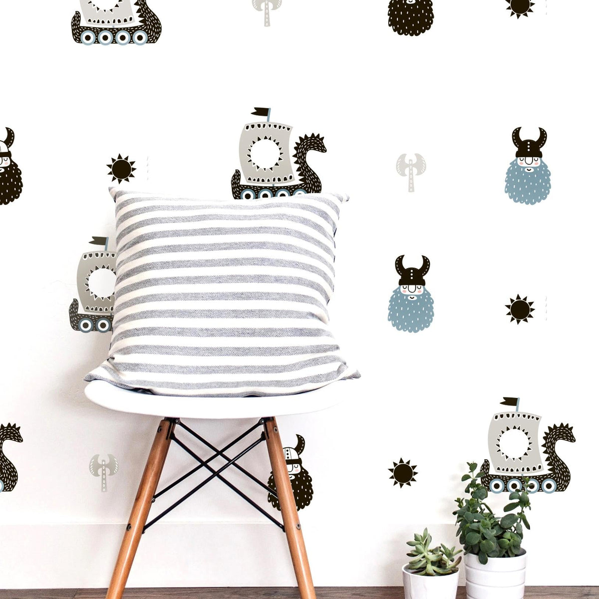 Vikings Wall Decals styled in a room setting
