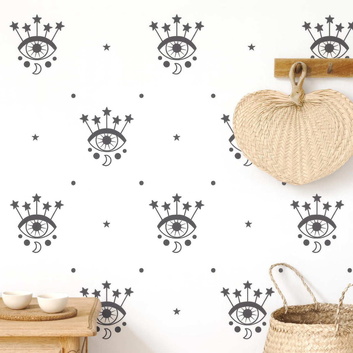 Mystical Eye Wall Decals shown in a home interior