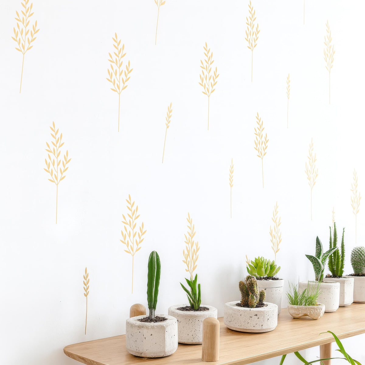 Botanical Stem Wall Decals shown in a home interior