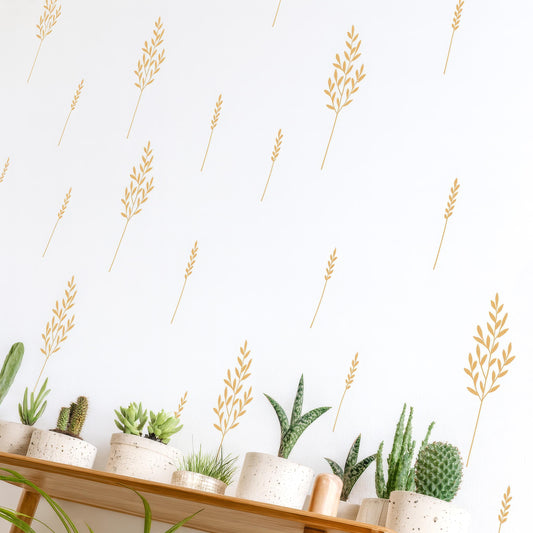Botanical Stem Wall Decals installed on a styled nursery wall