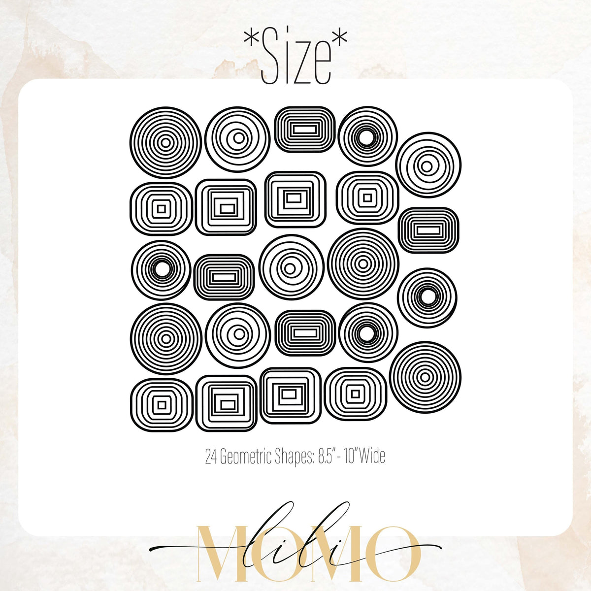 Close-up detail of geometric wall decals set of matte vinyl finish