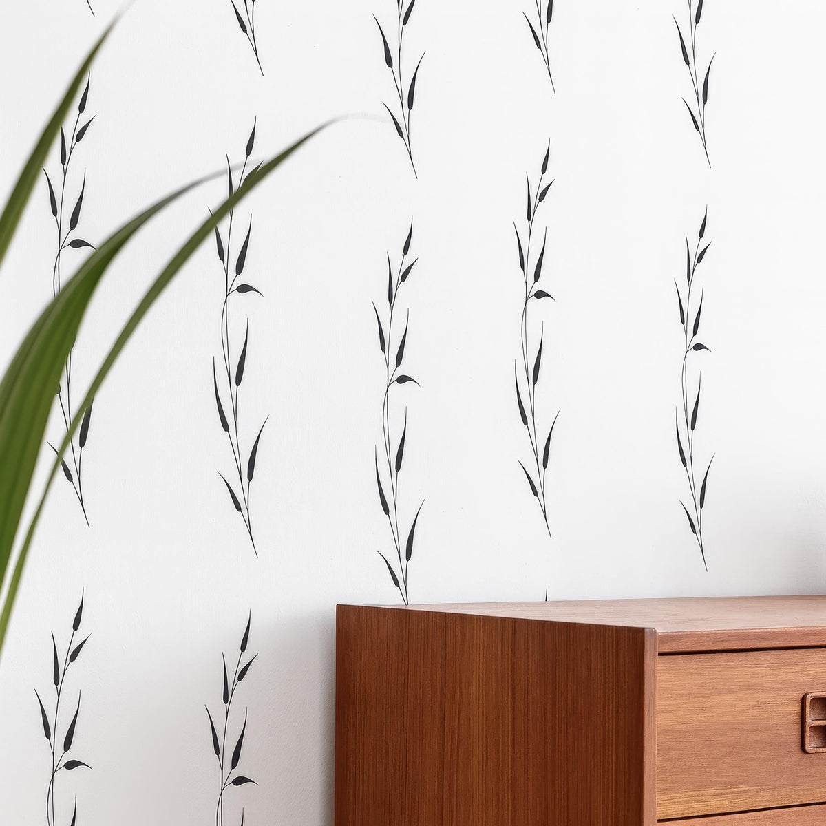 Botanical Wall Decals styled in a room setting