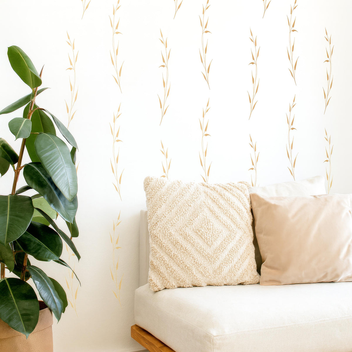 Botanical Wall Decals arranged on a feature wall