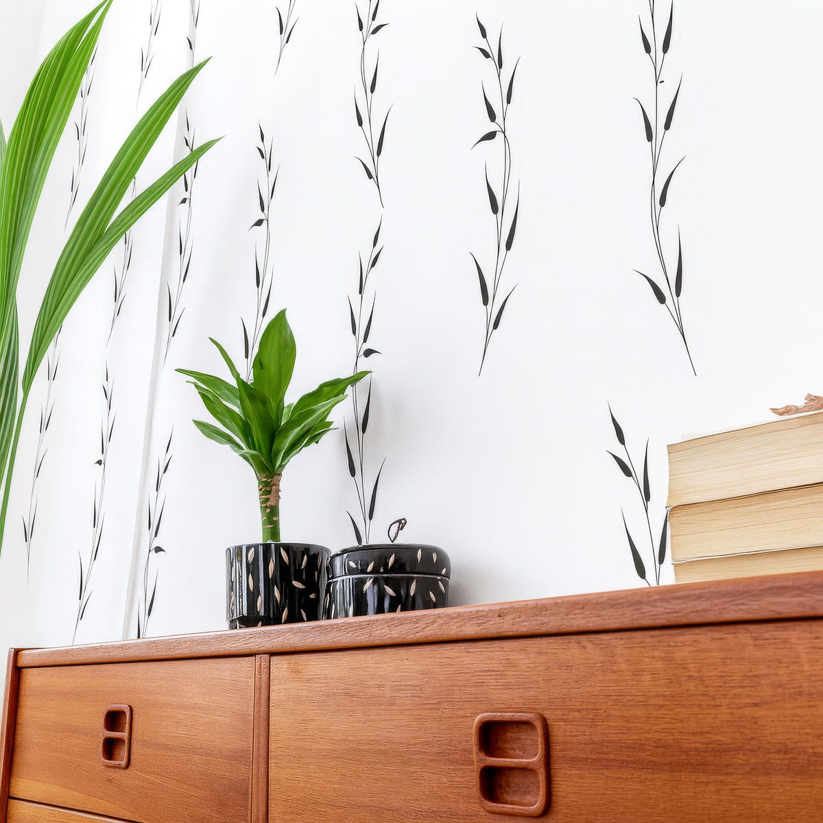 Botanical Wall Decals installed on a styled nursery wall
