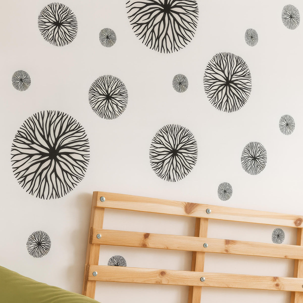 Abstract Flower Wall Decals Set of decal sheet flat-lay