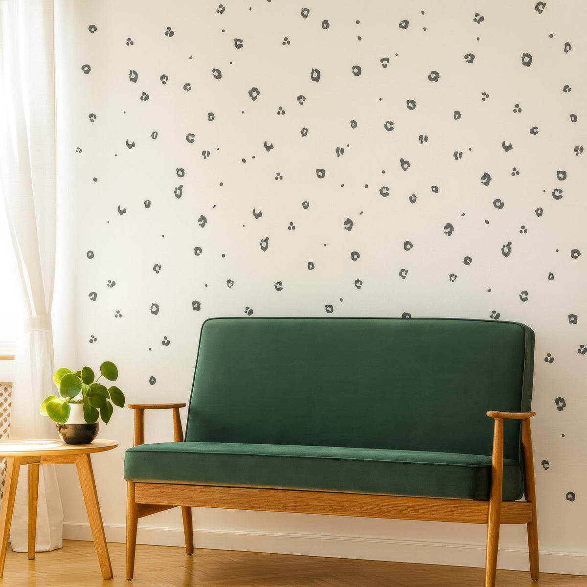 Leopard Print Wall Decals styled in a room setting