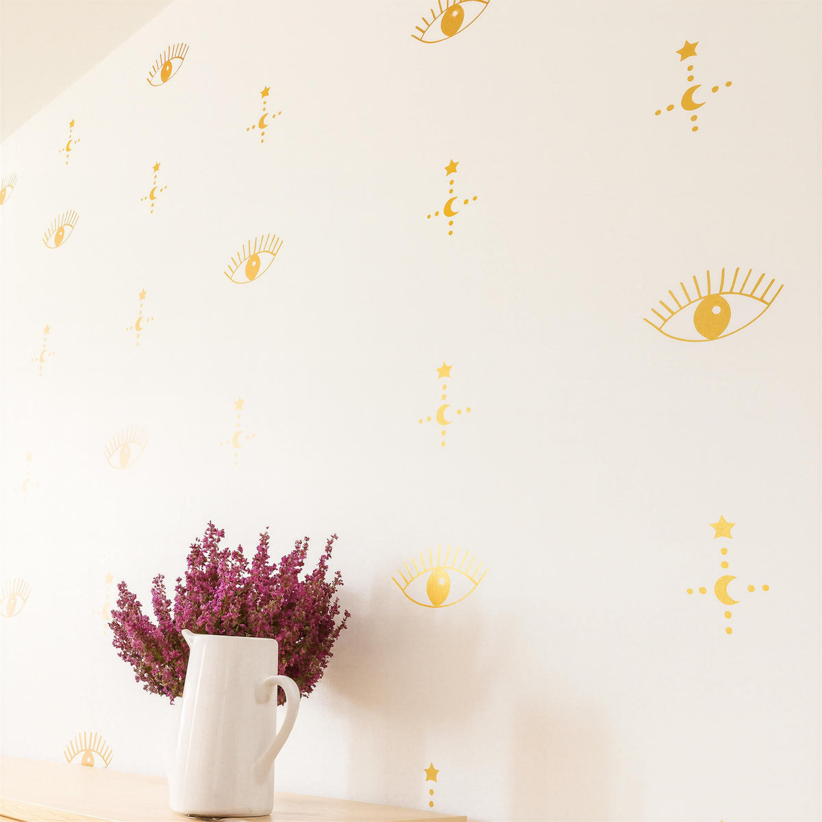 Boho Evil Eye Wall Decals decal sheet flat-lay