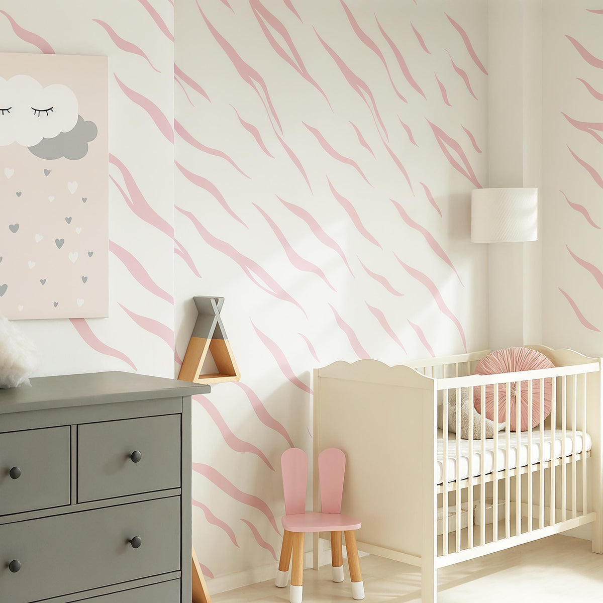 Zebra Stripe Wall Decals styled in a room setting