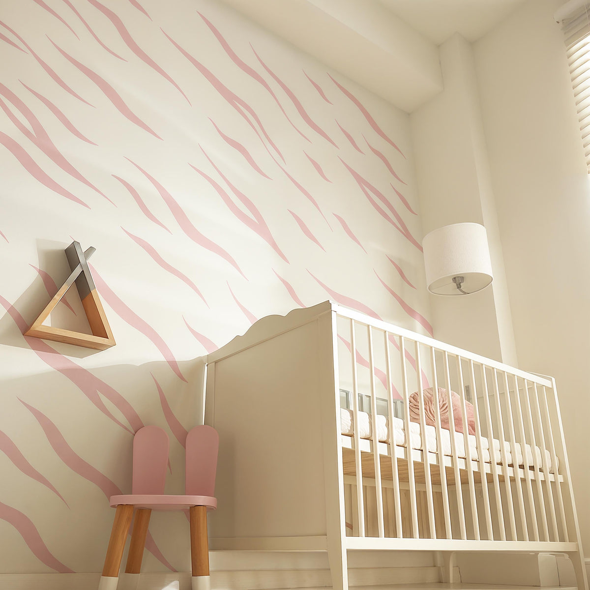 Zebra Stripe Wall Decals arranged on a feature wall