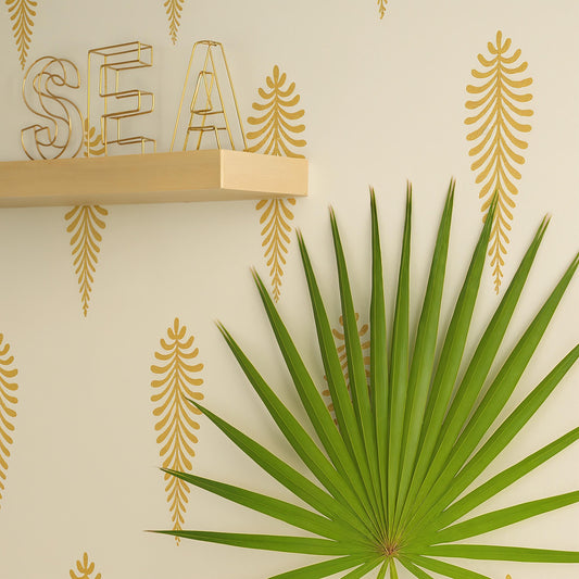 Fern Leaf Wall Decals Set of 34 or installed on a styled wall