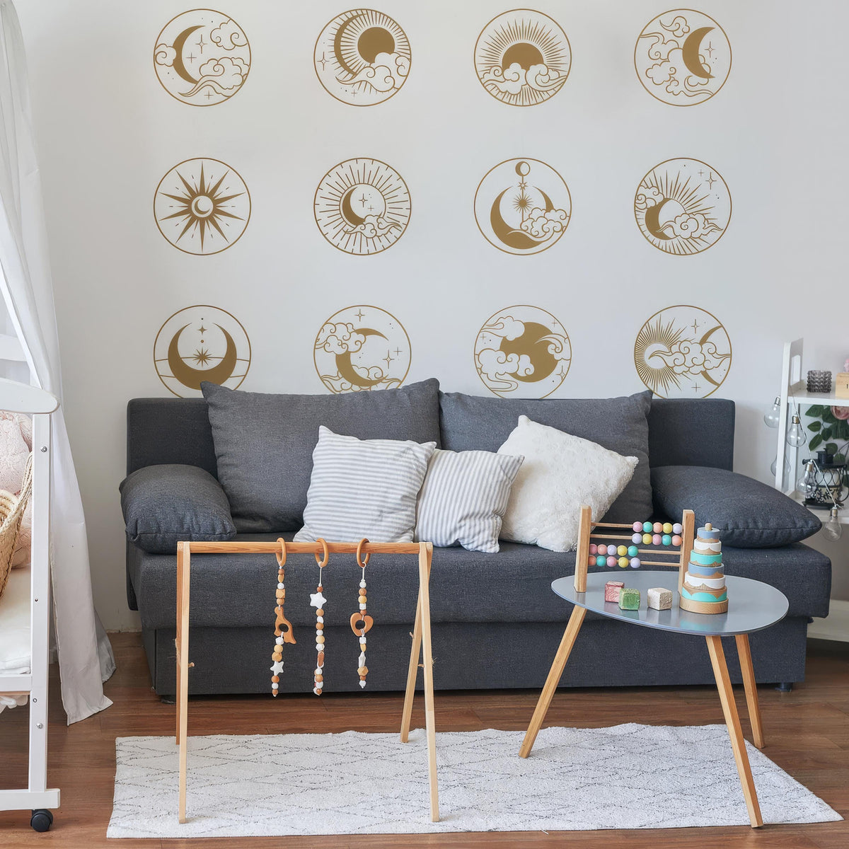 Celestial Wall Decals Set shown in a home interior