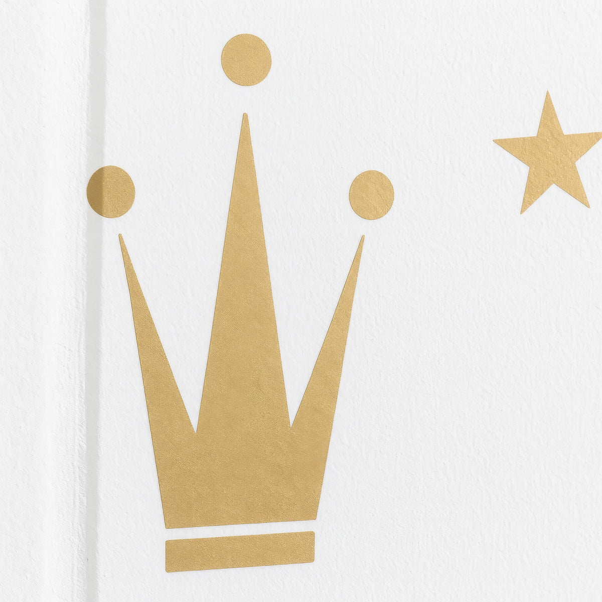 Crown Wall Decals Set with Stars styled in a room setting