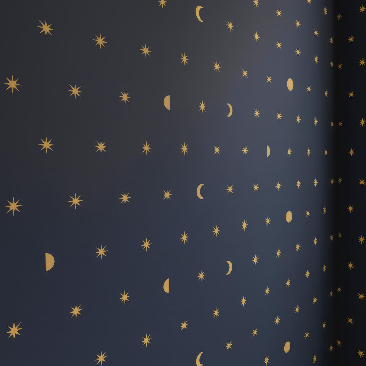 Moon Phase Wall Decals shown in a home interior