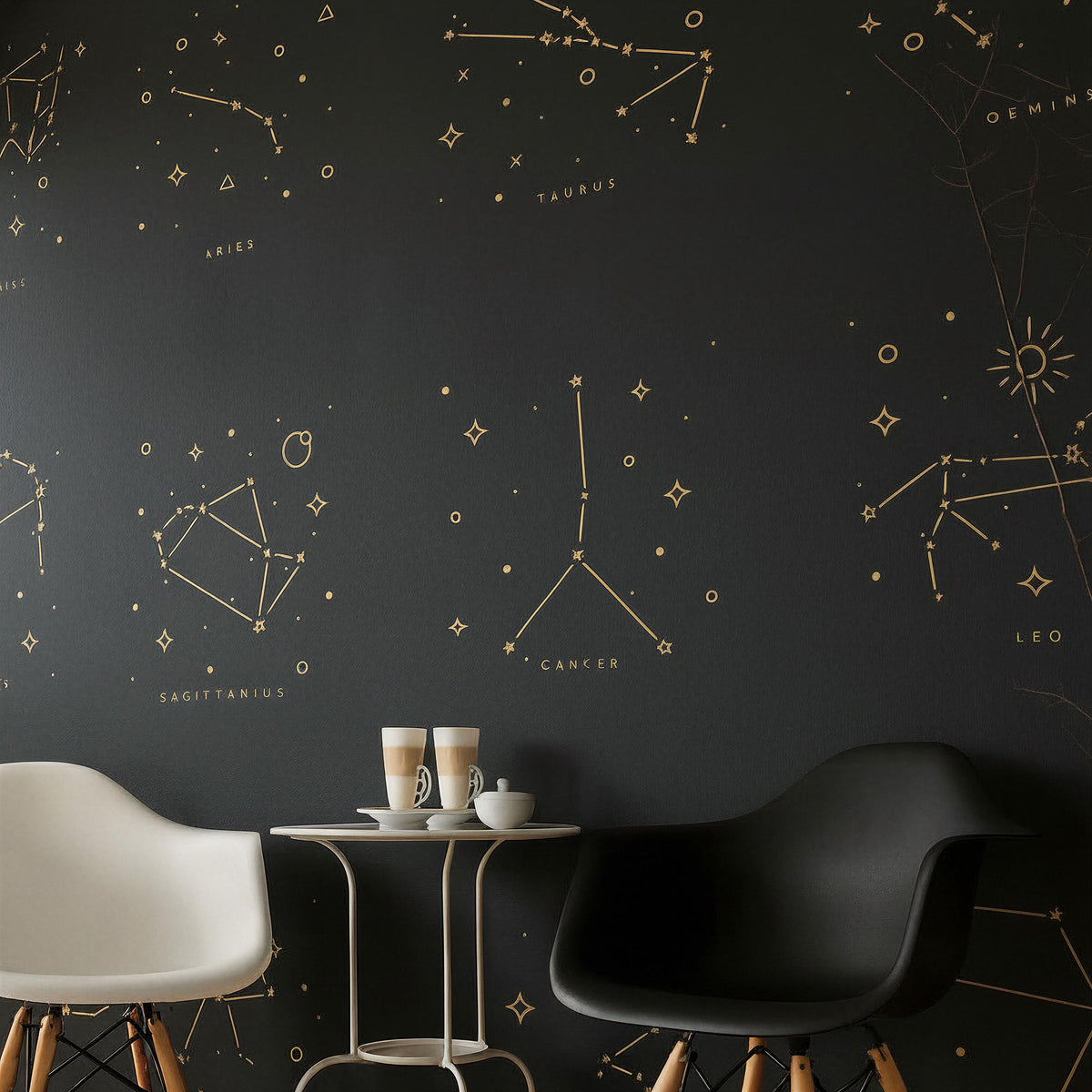 12 Zodiac Constellations Wall Decals Set shown in a home interior