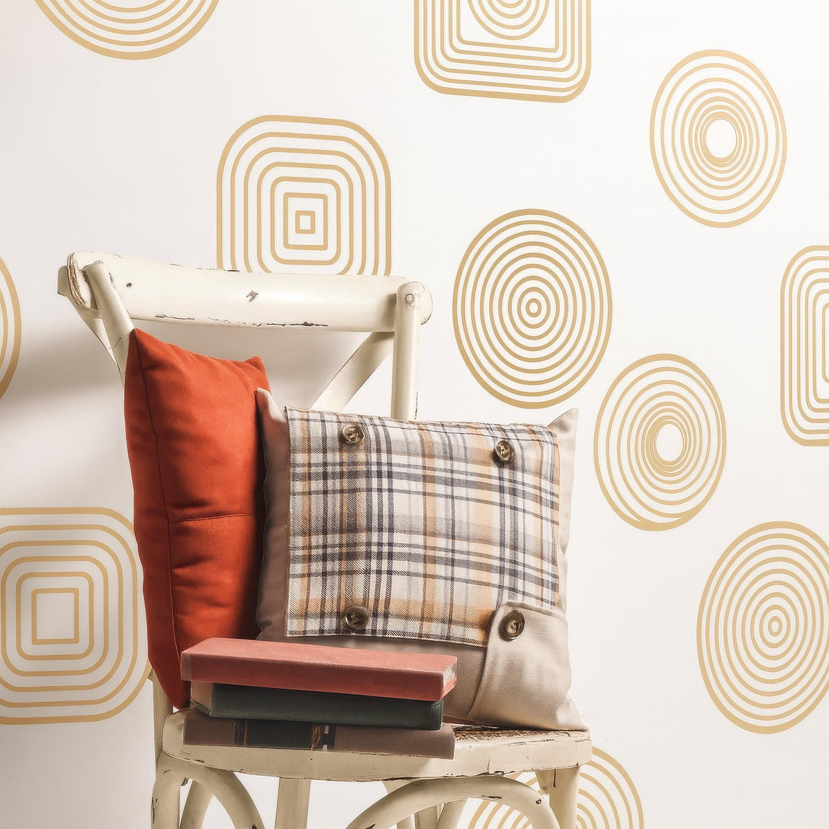 Geometric Wall Decals Set of styled in a room setting