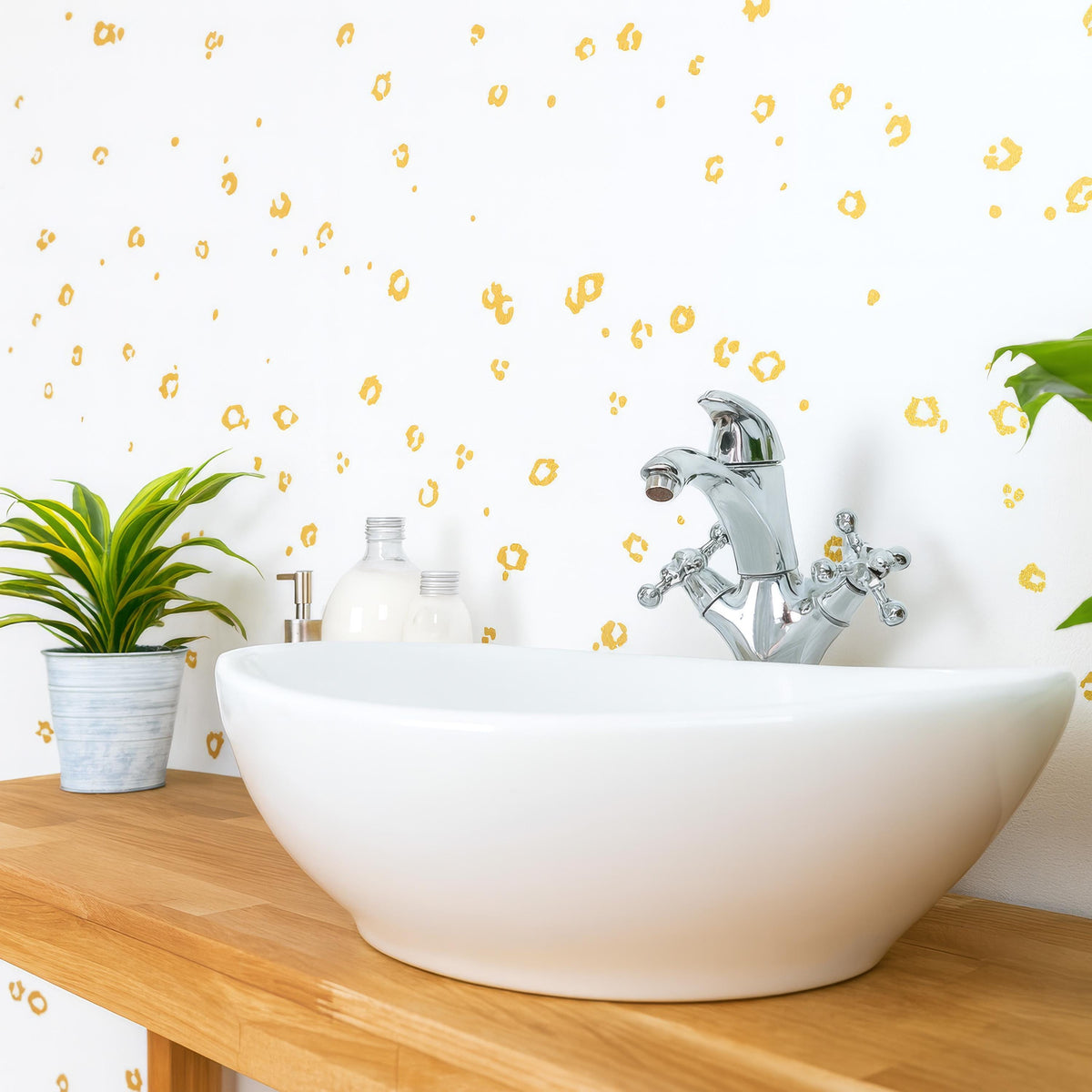 Leopard Print Wall Decals shown in a home interior