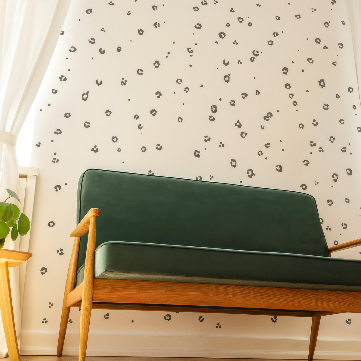 Leopard Print Wall Decals displayed in a styled space