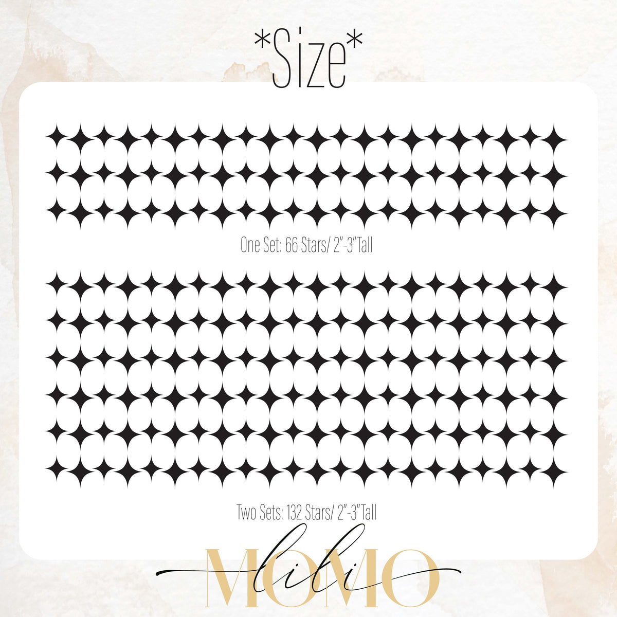 Close-up detail of mid century star wall decals matte vinyl finish